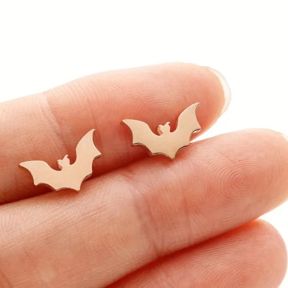 Rose gold Mini bat earring studs